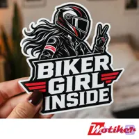 استیکر دختر موتورسوار Biker Girl Inside