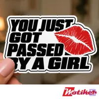 استیکر دختر موتورسوار Passed by a Girl