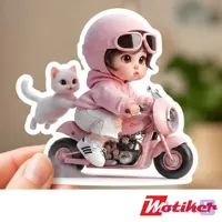 استیکر دختر موتورسوار Moto Girl