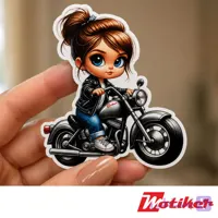 استیکر دختر موتورسوار Road Princess