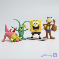 مجموعه 4 عددی مینی اکشن فیگور باب اسفنجی و دوستان ( پک‌ ‌‌B )