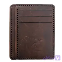کیف کارت چرمی مدل دورزیپ برند چرم ریحانه