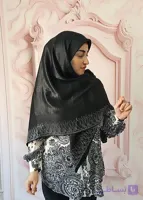 روسری مشکی کوپرا نگیندار قواره ۱۲۰