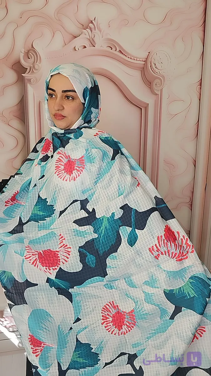 شال نخی گلدار قواره حدودی 180×70