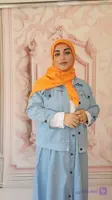 روسری نخی میله ای دور دوخت قواره 110 تک رنگ