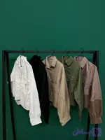 کراپ کت زنانه جنس کتان و مراکشی جیب دار آستین مچ