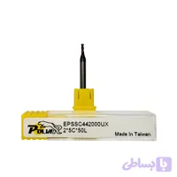 فرز انگشتی الماس (کارباید) سرتخت 2 میلی متر برند POLVAR مدل 4F-55HRC)2*5*4*50)