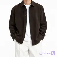 پیراهن کبریتی راه درشت قهوه ای | قواره رگولار مناسب فصل | استایل مینیمال کد 1001