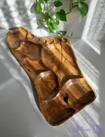 سینی مزه مدل دفرمه با چوب گردو
