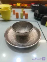 6 عدد پیاله + 6 عدد پیش دستی ( با هم ) طرح چکشی آلومینیومی آلیاژی خالص