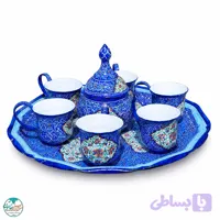 ست قندان و فنجان و سینی میناکاری