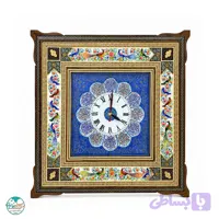 ساعت خاتم کاری چهارگوش طرح گل و مرغ 50×50