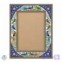 قاب خاتم کاری طرح گل و بلبل30×40