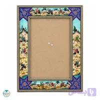 قاب خاتم کاری طرح اسب و شکار30×40