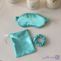 چشمبند ساتن ابریشم به همراه بگ محافظ و کش مو