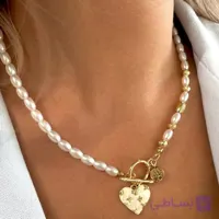 گردنبند مرواریدی با آویز قلب و درخت