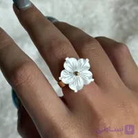 انگشتر سنگ صدف گل