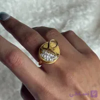 انگشتر طرح کنسرو مروارید زنانه