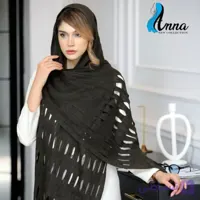 شال بافت زنانه_طرح ریشه رشته ای_مدل زاپدار(آنا Anna)