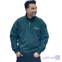 دورس نیم زیپ سه نخ خارخورده سبز یشمی