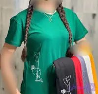 تی شرت باکسی طرح دختر بادکنکی