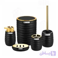 ست سرویس بهداشتی 5 پارچه مشکی طلایی پیکسل