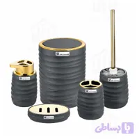 ست سرویس بهداشتی 5 پارچه طوسی طلایی پیکسل