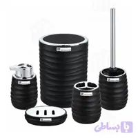ست سرویس بهداشتی 5 پارچه مشکی کروم پیکسل