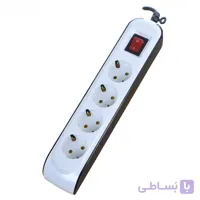 رابط 4 خانه ارت دار با کلید و کابل 5 متری پارت الکتریک N309