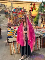 شال هندی سرخابی افشون