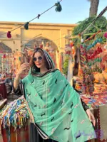 شال هندی سبز دخترانه