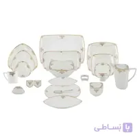 سرویس چینی پردیس پرسلین طرح پاریس برلیان 12 نفره 105 پارچه