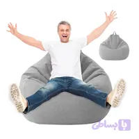 مبل شنی تک نفره طوسی