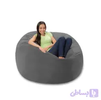 مبل شنی یک نفره ساده خاکستری