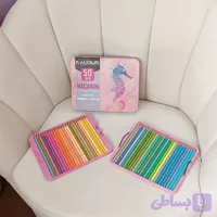مداد رنگی پاستلی 50 رنگ جعبه فلزی کالر