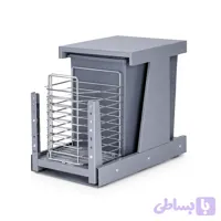 سطل زباله ریلی 25 لیتری سبد دار متصل به درب BP25LB باتیس پلاتینیوم