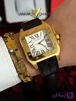 ساعت مردانه کارتیه سانتوس ۱۰۰ طلایی Cartier