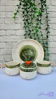 ست چای‌خوری سرامیکی دست‌ساز دو نفره طرح سنتی